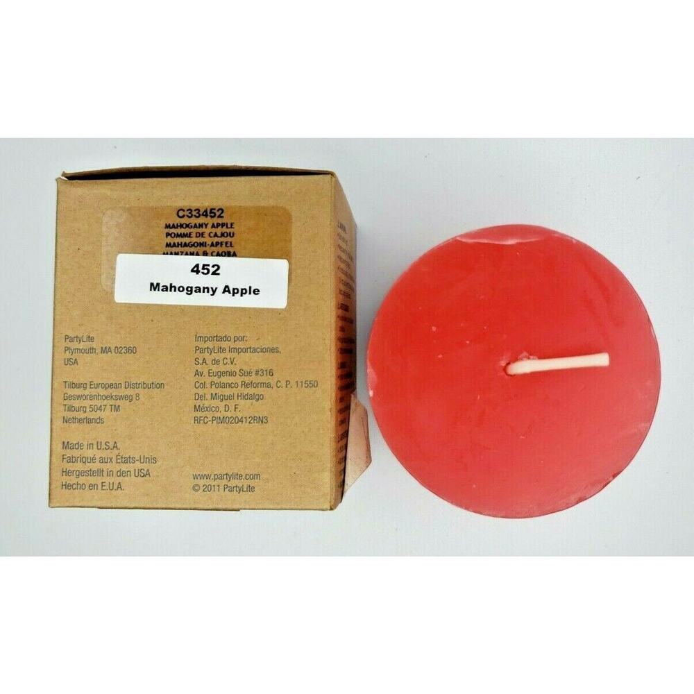 PartyLite Pillar Candle‎ 3x3 New in Box Mahogany Apple P5H/C33452 - Picture 2 of 2